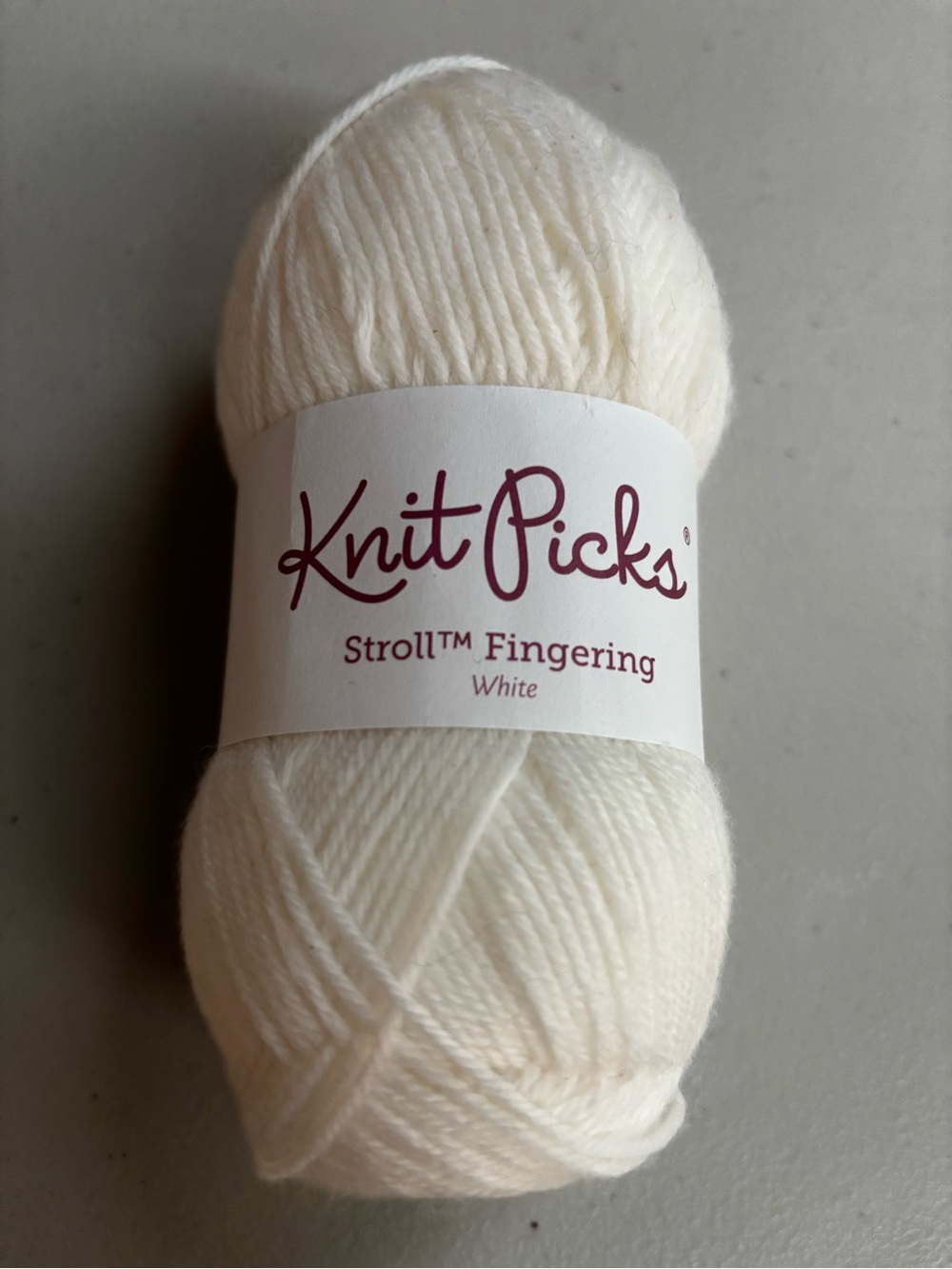 Knit Picks Stroll Fingering 1 skein Color White